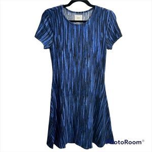 Maeve Anthropologie blue marled skater dress Medium